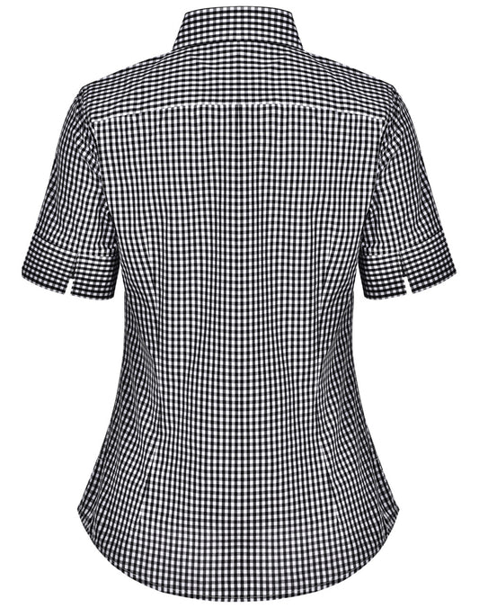 M8300S Ladies’ Gingham Check Short Sleeve Shirt