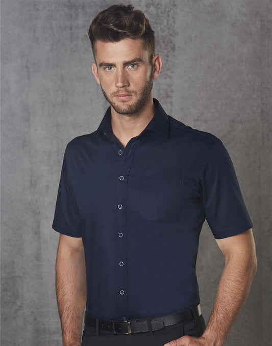 M7110S BARKLEY MENS TAPED SEAM SHORT SLEEVE SHIRT