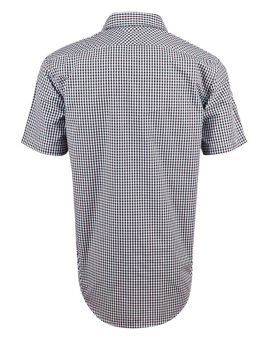 M7300S Men’s Gingham Check Short Sleeve Shirt