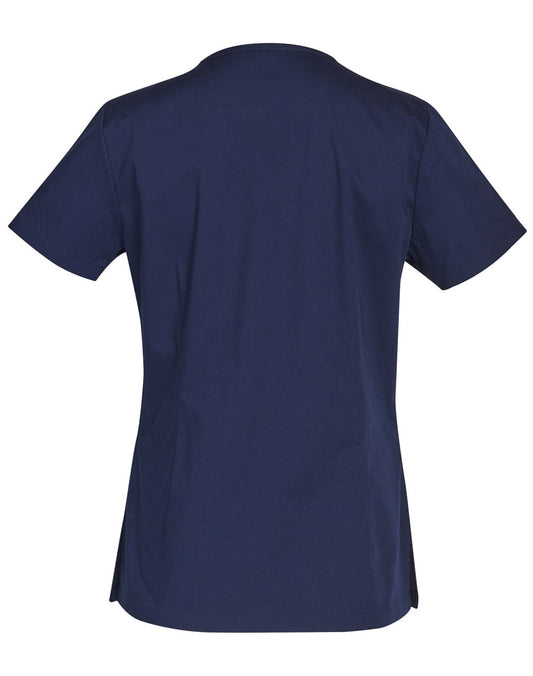 M7660 LADIES V-NECK CONTRAST TRIM SCRUB TOP
