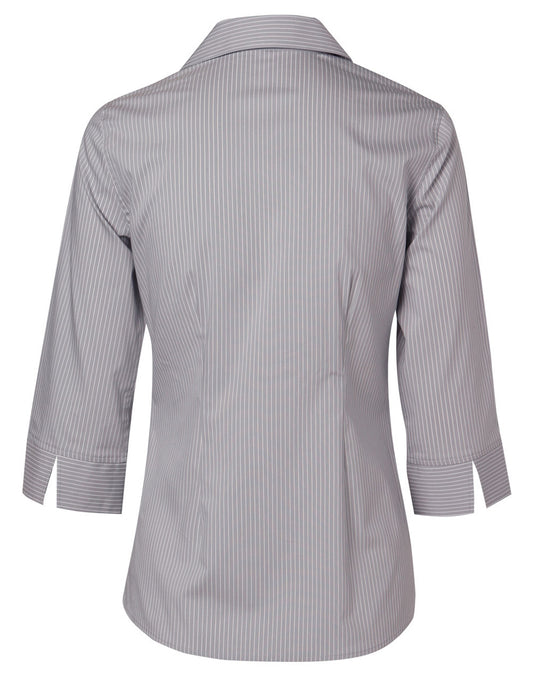 M8200Q Women's Ticking Stripe 3/4 Sleeve Shirt