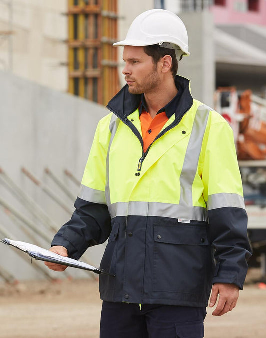 SW18A HI-VIS SAFETY JACKET WITH MESH LINING & 3M TAPES
