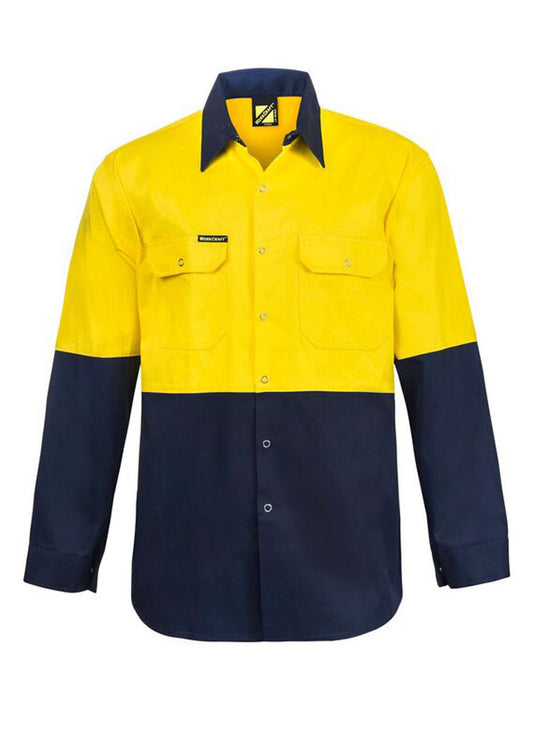 WS3032 Two Tone L/S Shirt With Studs