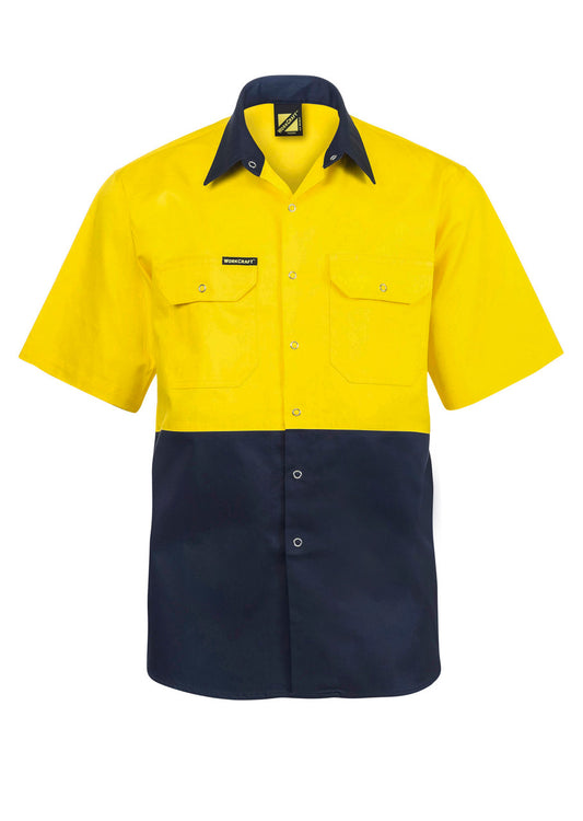 WS3063 Two Tone Hi Vis S/S Shirt Stud