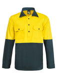 WS4255 2 Tone Half Placket Sht W Vent