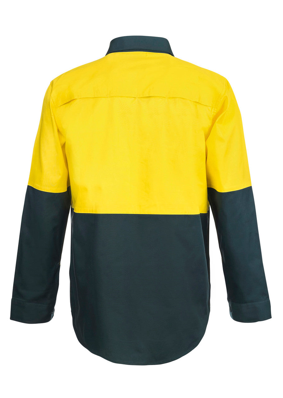 WS4255 2 Tone Half Placket Sht W Vent