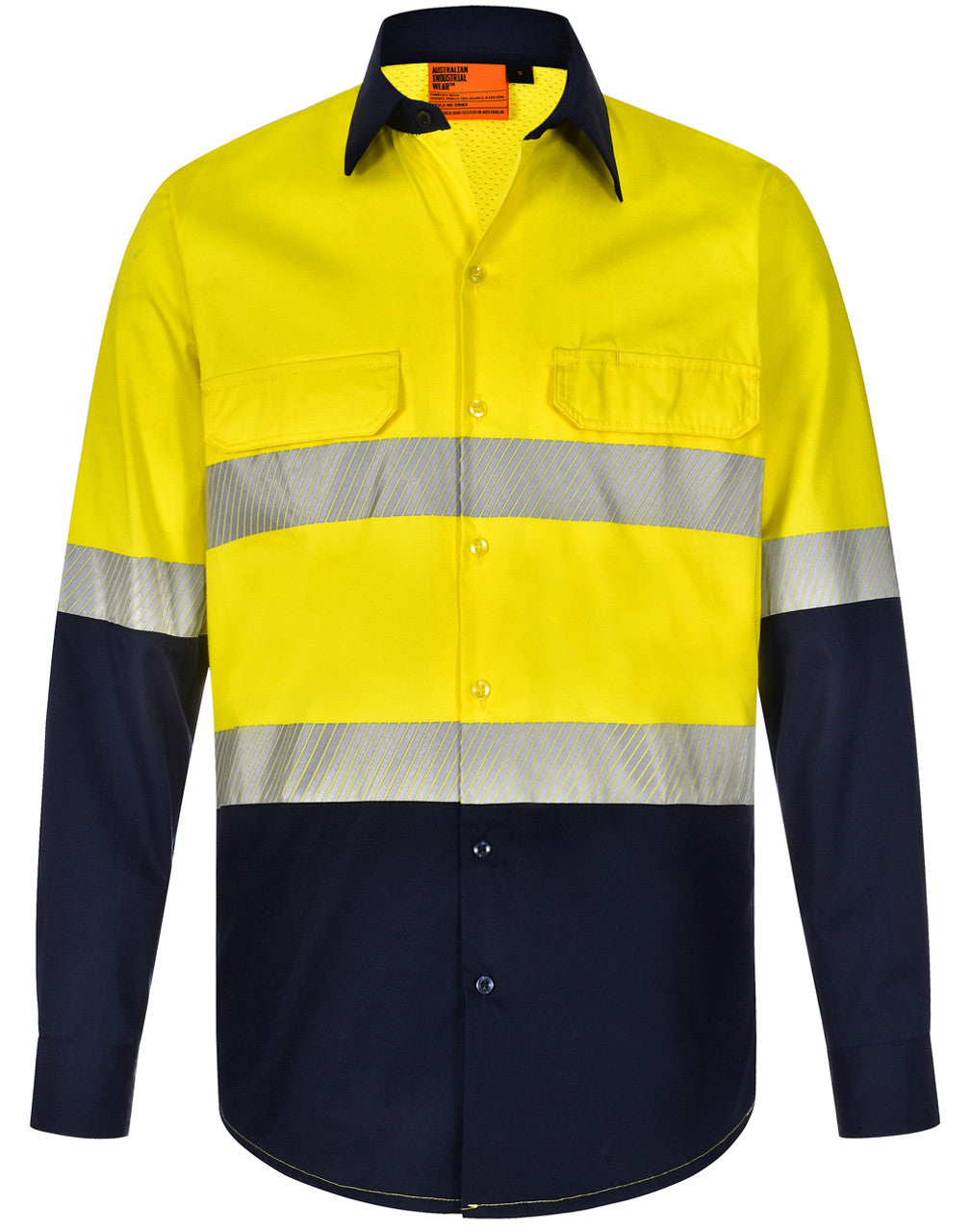 SW83 UNISEX HI VIS COOL-BREEZE SAFETY LS SHIRT (SEGMENTED TAPE)