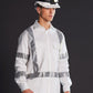 WT09HV Mens White Safety Shirt with X Back Biomotion Tape Configuration