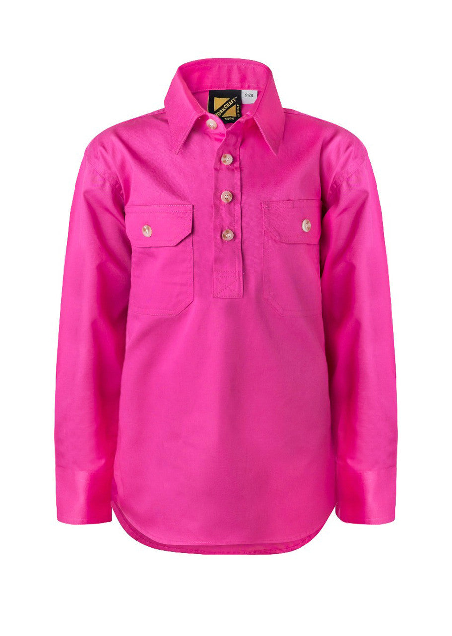 WSK131 Kids Half Placket Full Col Sht