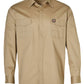 WT10 MENS STRETCH WORK SHIRT WITH 2 FRONT FLAP POCKETS