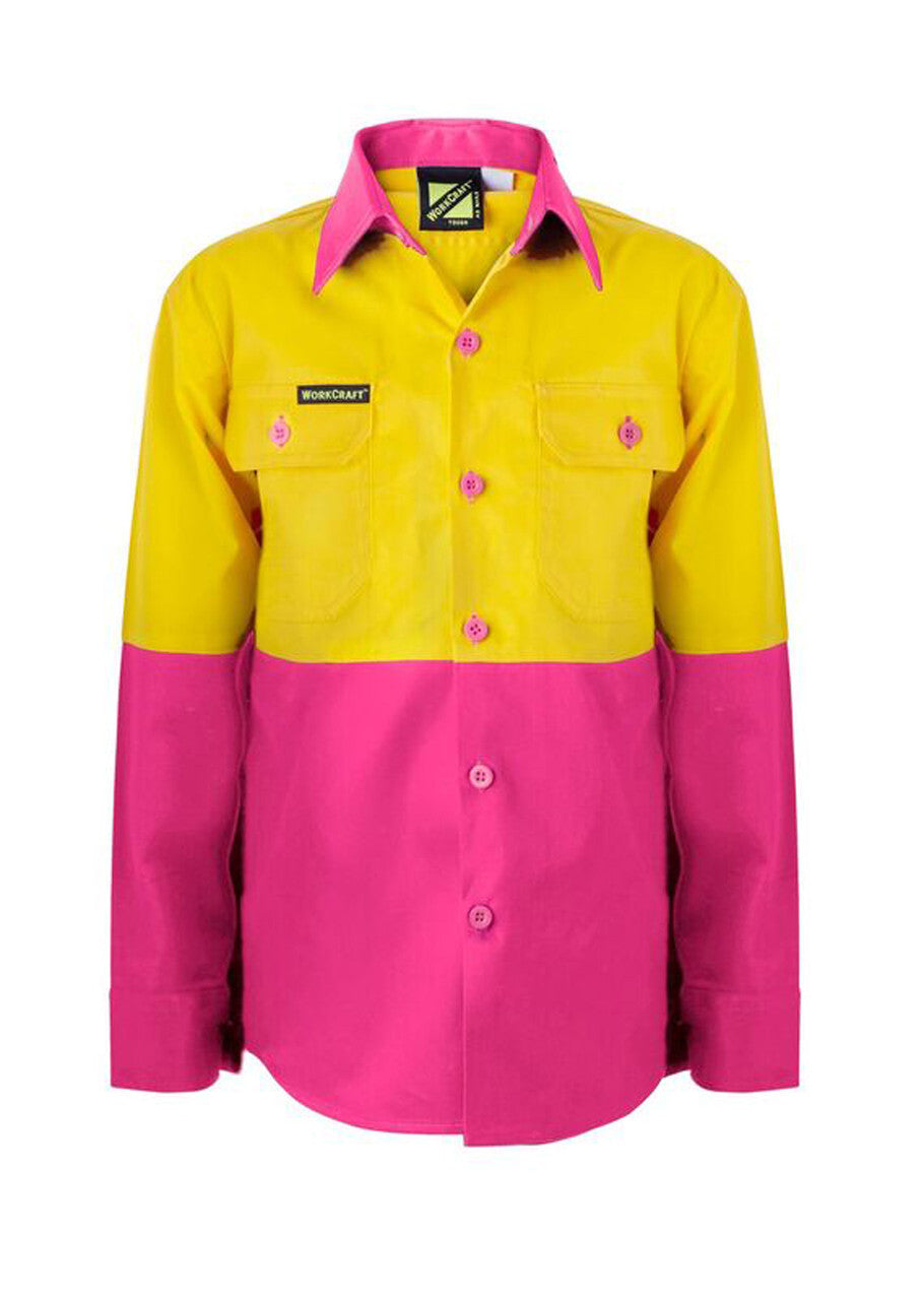 WSK127 Kids Hi Vis Shirt Long Sleeve