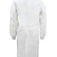 WJ3199 Food Industry Long Length Dustcoat With Mandarin Collar, Contrast Trims On Collar
