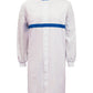 WJ3197 Food Industry Long Length Dustcoat With Mandarin Collar, Contrast Trims On Collar And Chest, Long Sleeve With Cuff