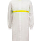 WJ3197 Food Industry Long Length Dustcoat With Mandarin Collar, Contrast Trims On Collar And Chest, Long Sleeve With Cuff