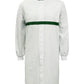 WJ3197 Food Industry Long Length Dustcoat With Mandarin Collar, Contrast Trims On Collar And Chest, Long Sleeve With Cuff