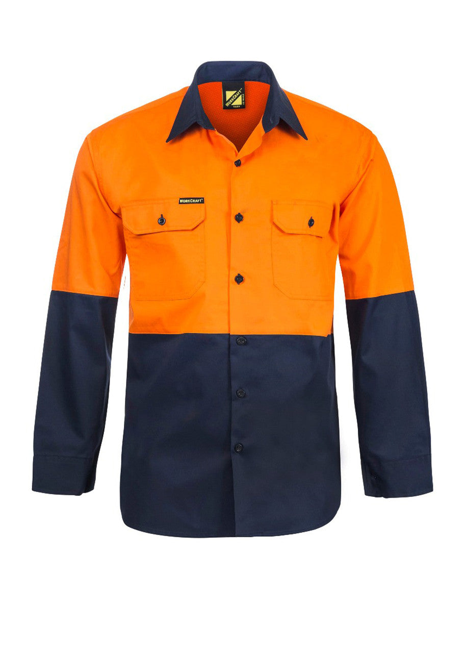 WS4247 Cotton L/S Shirt W Mesh Insert