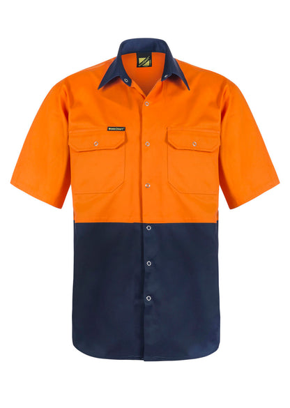 WS3063 Two Tone Hi Vis S/S Shirt Stud