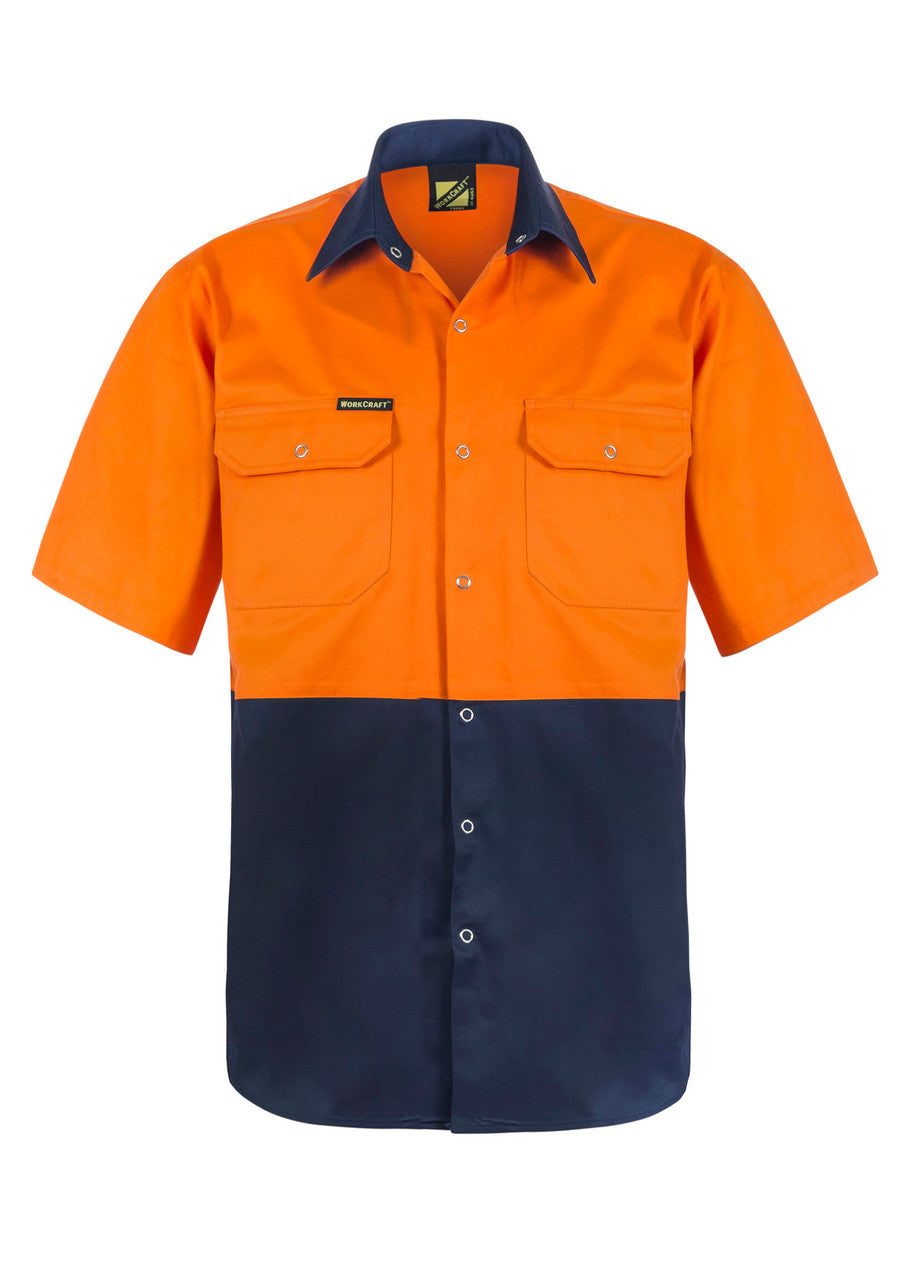 WS3063 Two Tone Hi Vis S/S Shirt Stud