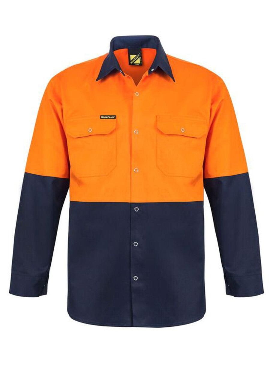 WS3032 Two Tone L/S Shirt With Studs