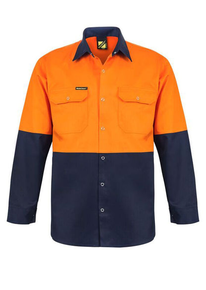 WS3032 Two Tone L/S Shirt With Studs