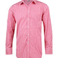 M7300L Men’s Gingham Check Long Sleeve Shirt with Roll-up Tab Sleeve