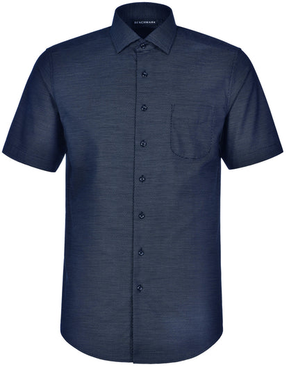 M7400S ASCOT MENS SHORT SLEEVE DOT JACQUARD STRETCH SHIRT