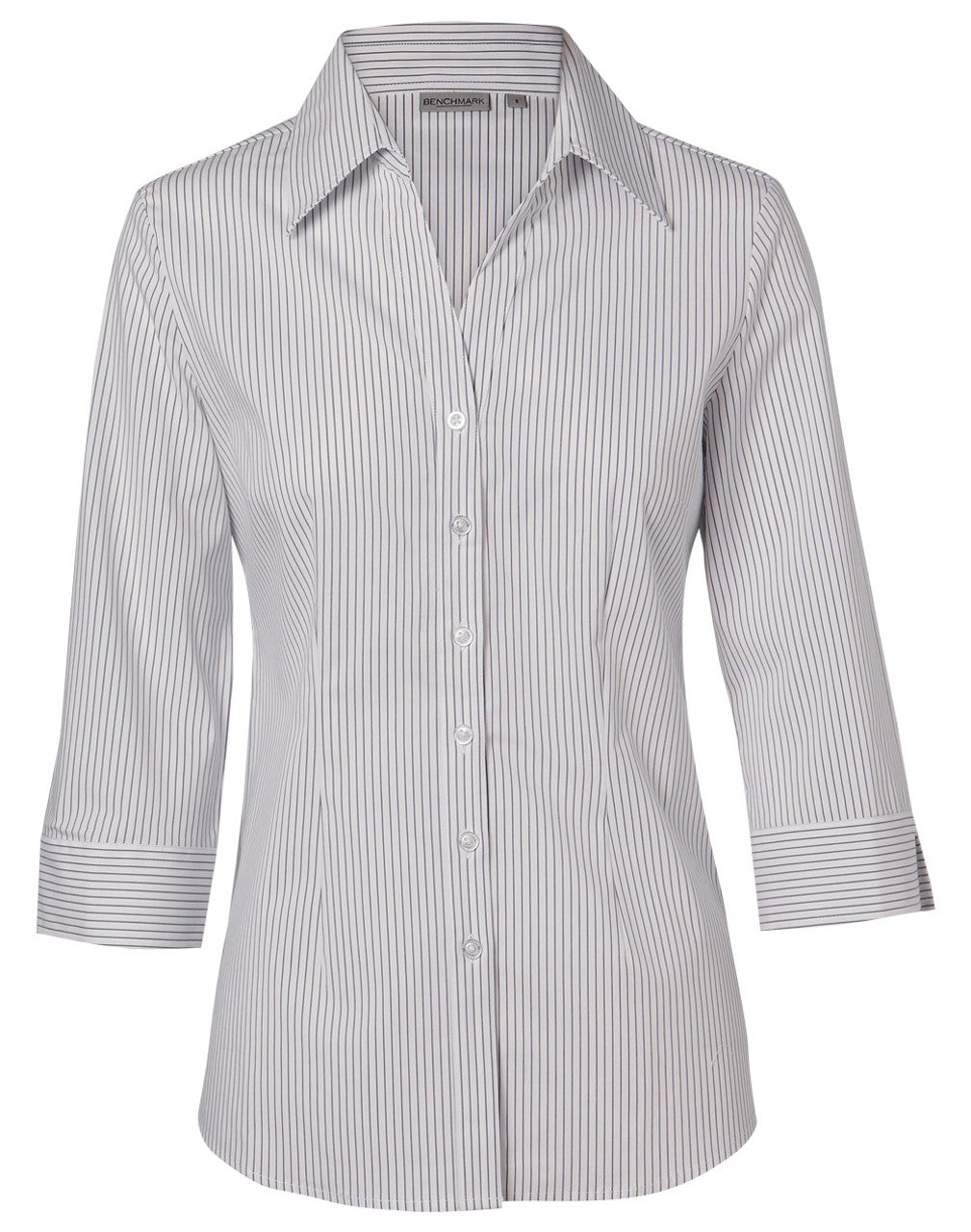 M8200L Women's Ticking Stripe Long Sleeve Shirt