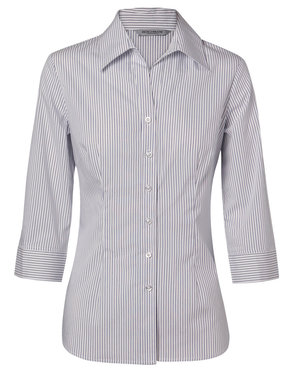 M8200L Women's Ticking Stripe Long Sleeve Shirt