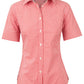 M8330S Ladies’ Gingham Check Short Sleeve Shirt