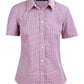 M8340S Ladies’ Two Tone Mini Gingham Short Sleeve Shirt