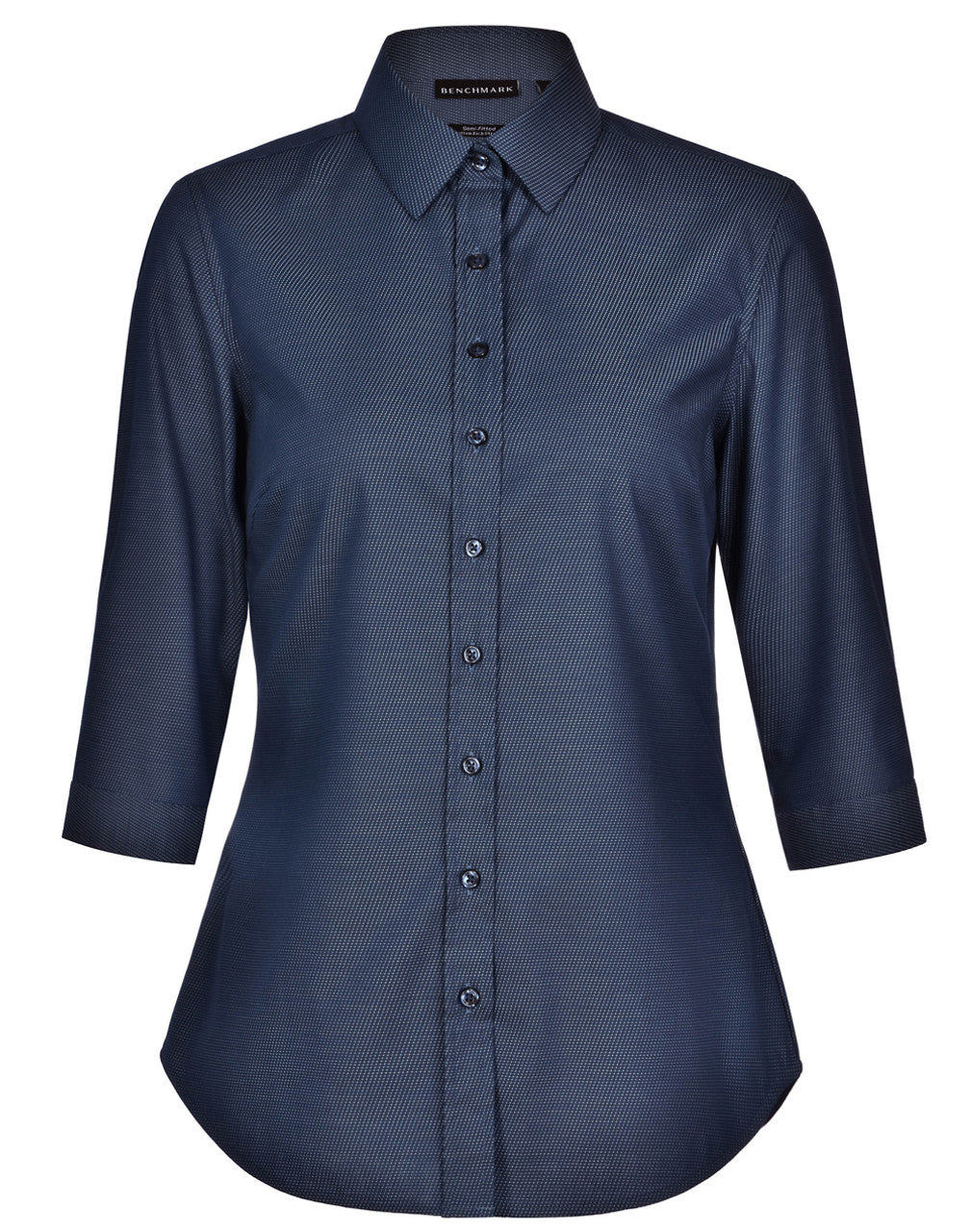 M8400Q ASCOT LADIES 3/4 SLEEVE DOT JACQUARD STRETCH SHIRT