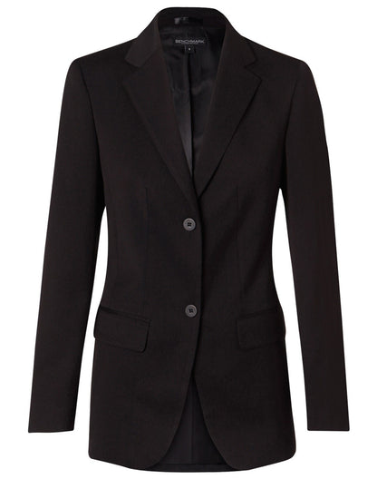 M9206 Women's Poly/Viscose Stretch Two Buttons Mid Length Jacket