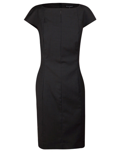 M9281 Ladies’ Wool Blend Stretch Cap Sleeve Dress