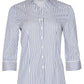 M8310Q Women's Executive Sateen Stripe 3/4 Sleeve Shirt