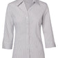 M8200Q Women's Ticking Stripe 3/4 Sleeve Shirt