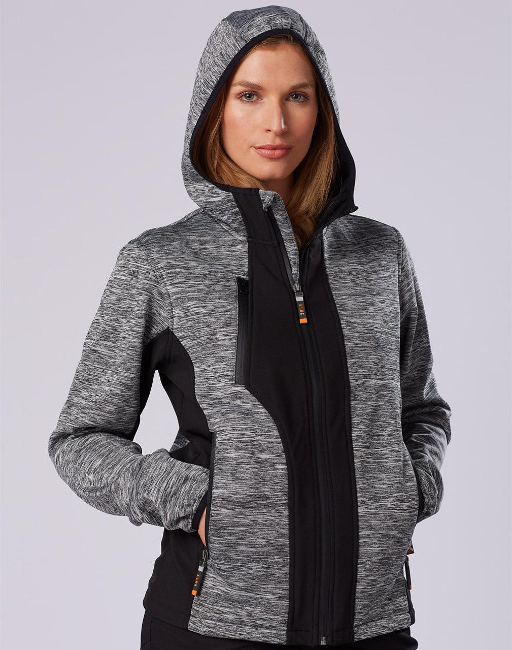 JK49 LAMINATED FUNCTIONAL KNIT HOODIE