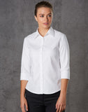 M8113 Women's Mini Herringbone 3/4 Sleeve Shirt