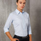 M8213 Women's Fine Stripe 3/4 Sleeve Shirt