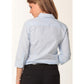 M8213 Women's Fine Stripe 3/4 Sleeve Shirt