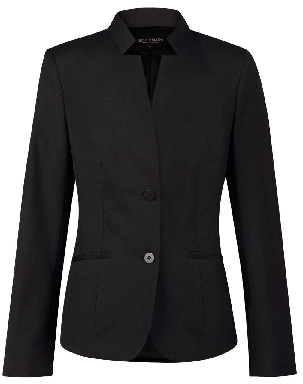 M9202 Ladies’ Wool Blend Stretch Reverse Lapel Jacket