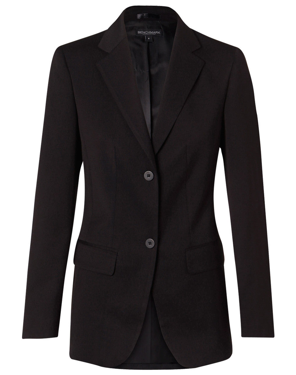 M9206 Women's Poly/Viscose Stretch Two Buttons Mid Length Jacket