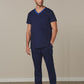 M9710 MENS SEMI-ELASTIC WAIST TIE SOLID COLOUR SCRUB PANTS