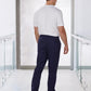 M9710 MENS SEMI-ELASTIC WAIST TIE SOLID COLOUR SCRUB PANTS
