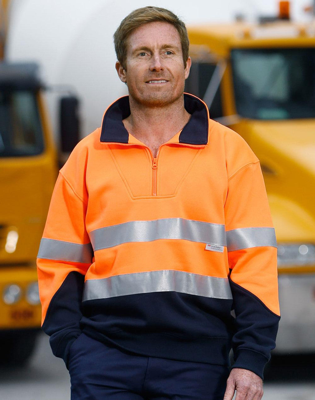 SW14 HI-VIS LONG SLEEVE FLEECE SWEATNG SLEEVE FLEECE SWEAT