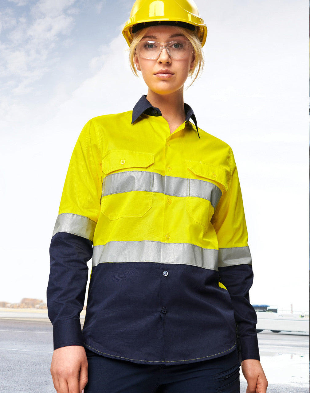 SW82 UNISEX HI VIS COOL-BREEZE SAFETY LS SHIRT (GENERIC TAPE)