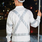 WT09HV Mens White Safety Shirt with X Back Biomotion Tape Configuration